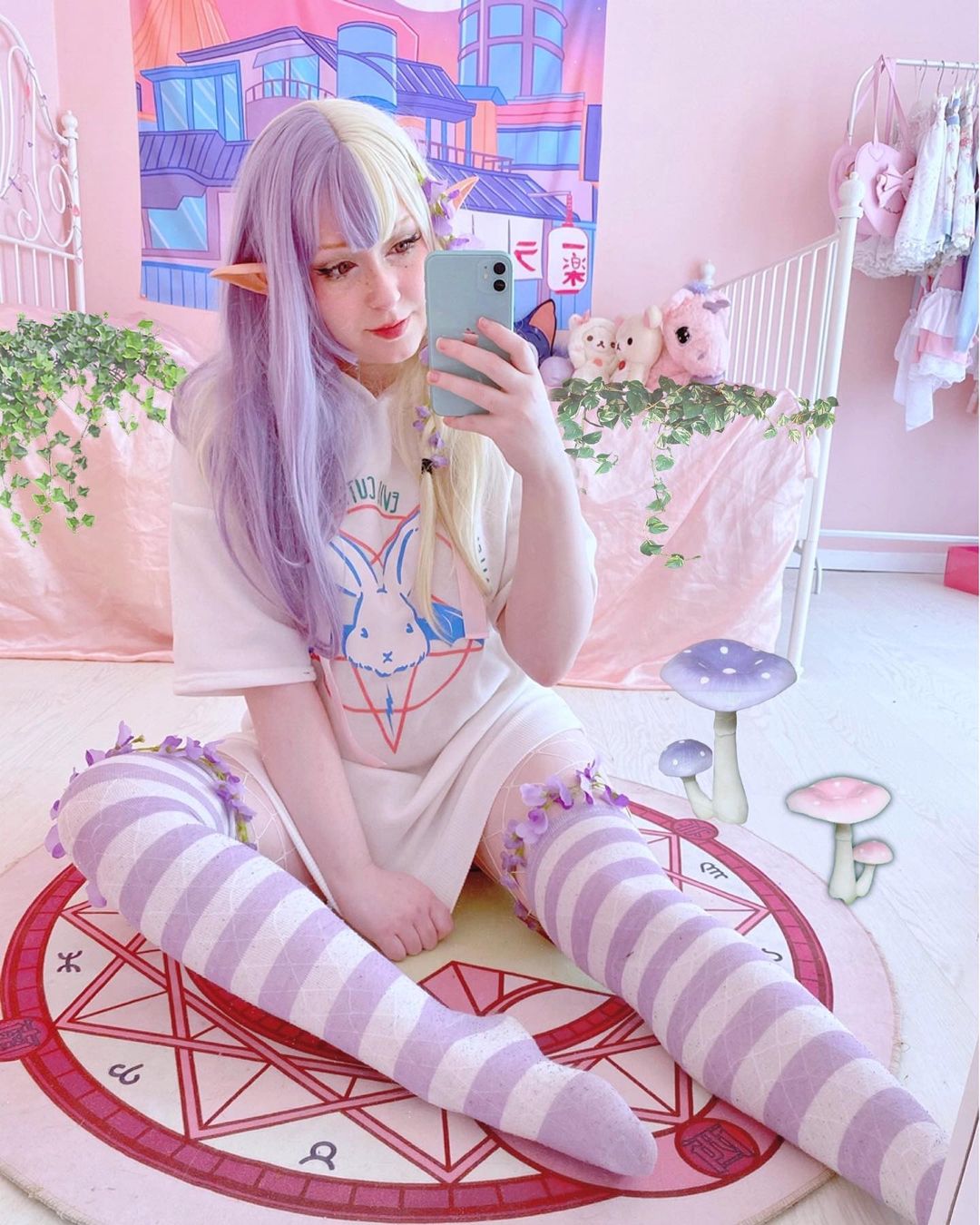 Split Lavender Lolita Wig