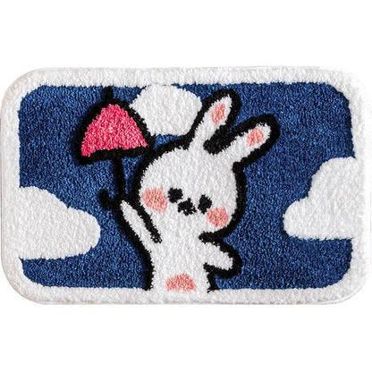 Sweet Bunny Friends Fluffy Floor Mat