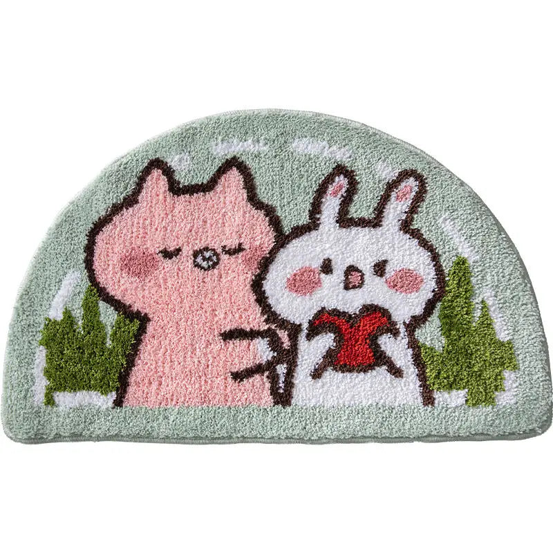 Sweet Bunny Friends Fluffy Floor Mat