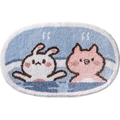 Sweet Bunny Friends Fluffy Floor Mat