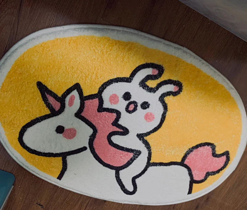 Sweet Bunny Friends Fluffy Floor Mat