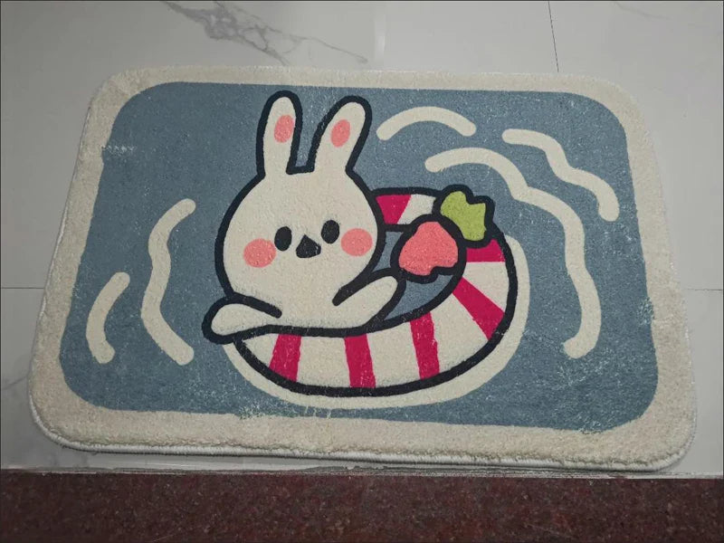 Sweet Bunny Friends Fluffy Floor Mat