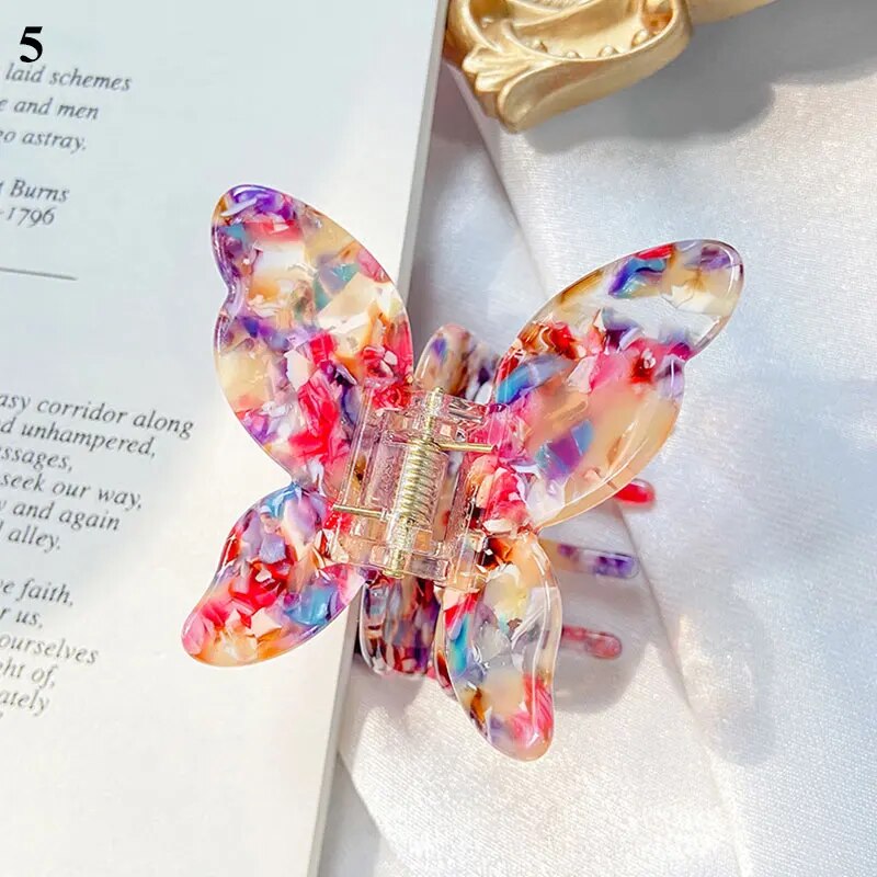 Speckled Butterfly Acrylic Hair Clips