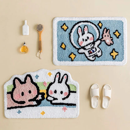 Sweet Bunny Friends Fluffy Floor Mat