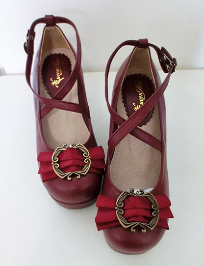 Traditional Bow Embellished Heels