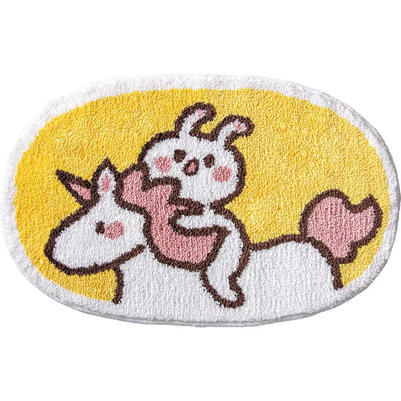 Sweet Bunny Friends Fluffy Floor Mat