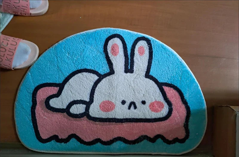 Sweet Bunny Friends Fluffy Floor Mat