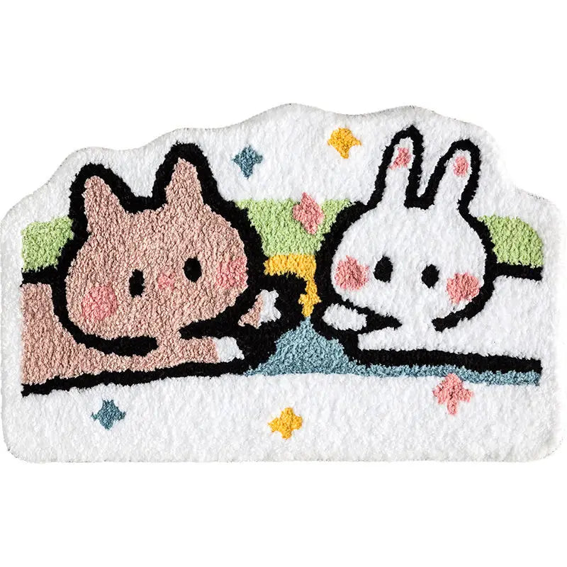 Sweet Bunny Friends Fluffy Floor Mat