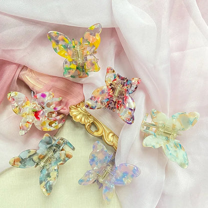 Speckled Butterfly Acrylic Hair Clips