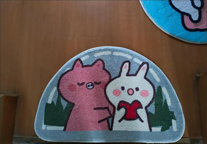 Sweet Bunny Friends Fluffy Floor Mat