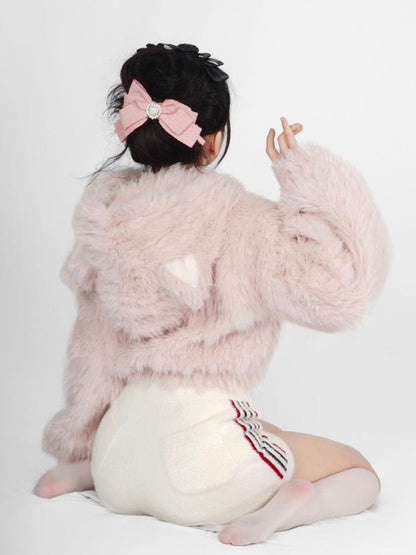 Fuzzy Kitten Cropped Hoodie