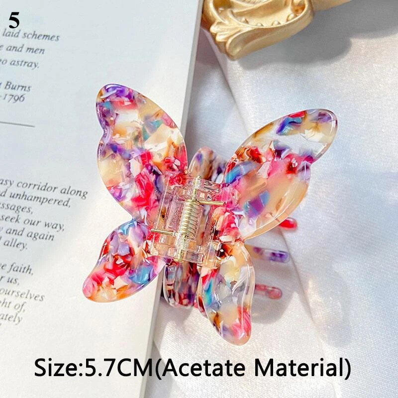 Speckled Butterfly Acrylic Hair Clips