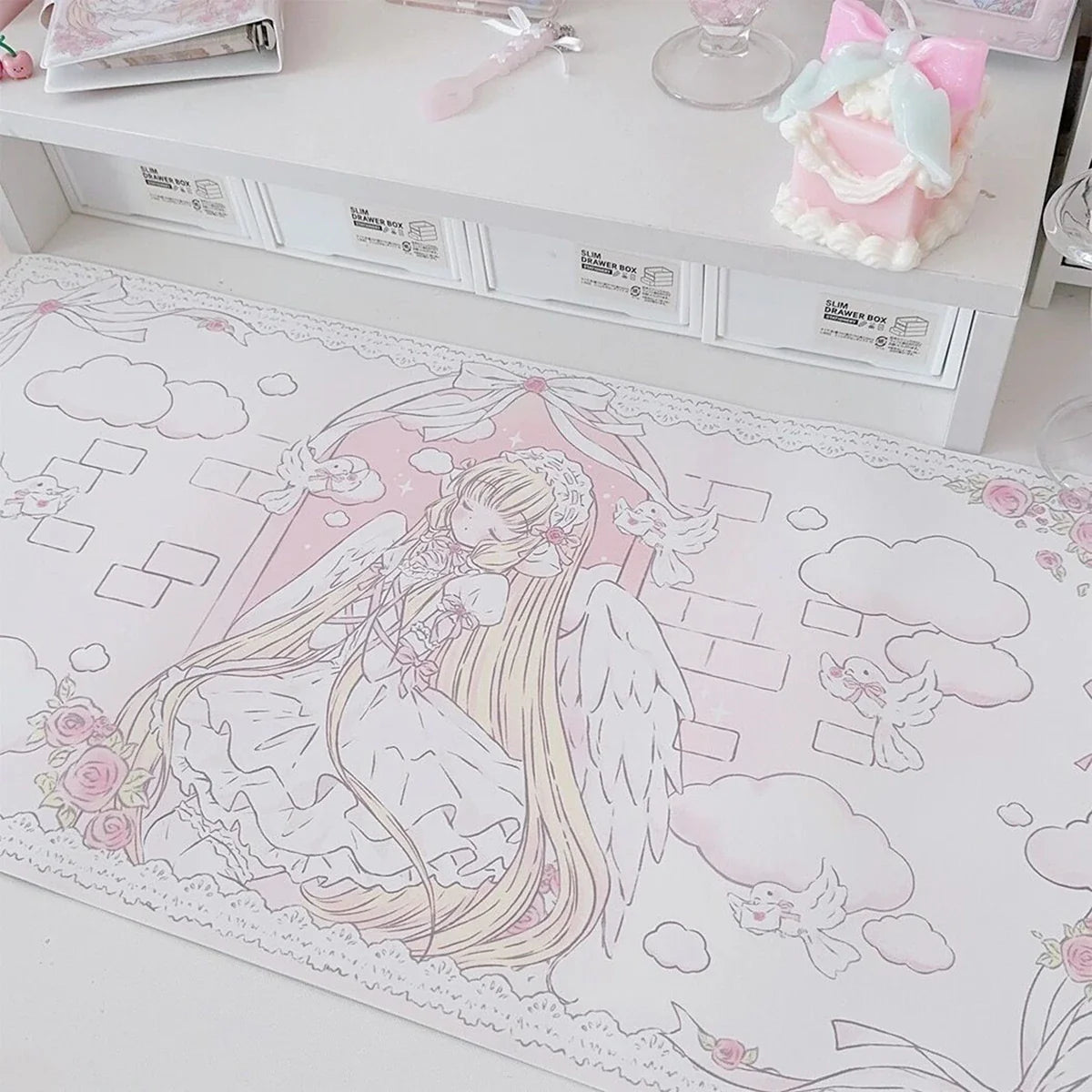 Sleepy Angel Pink Desk Pad