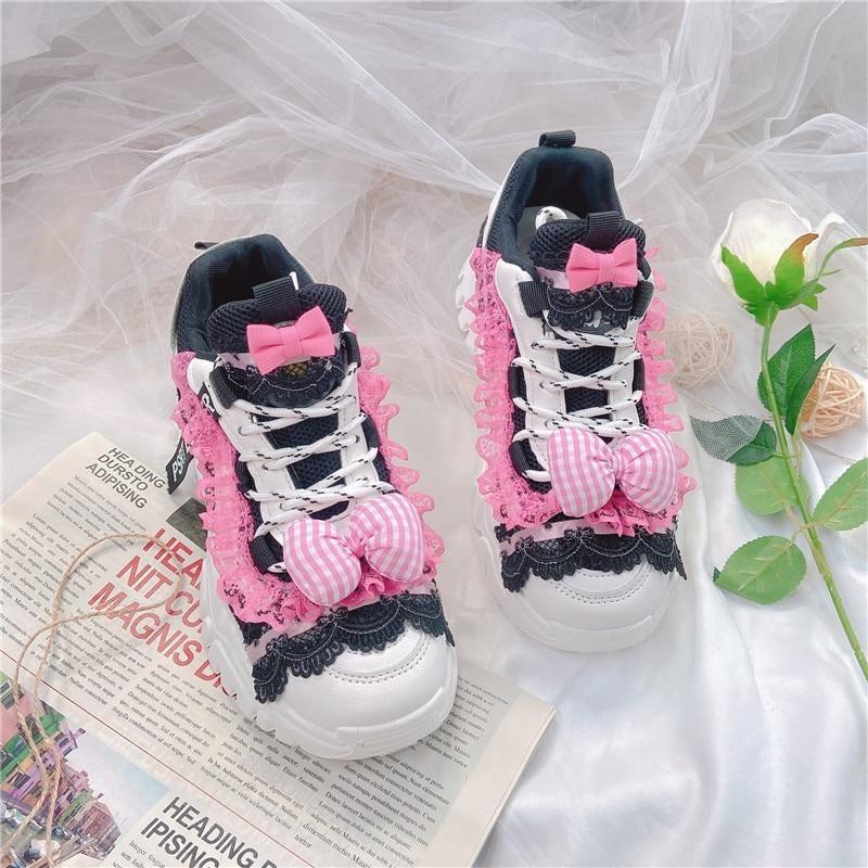 Black & Pink Lolita Sneakers