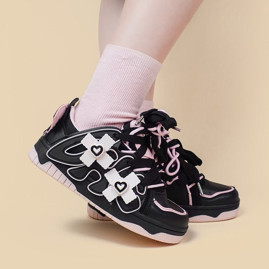 Black & Pink Pastel Goth Sneakers