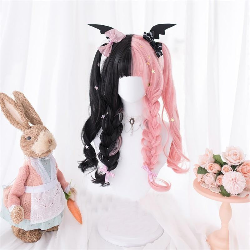 Black Pink Pastel Goth Wig