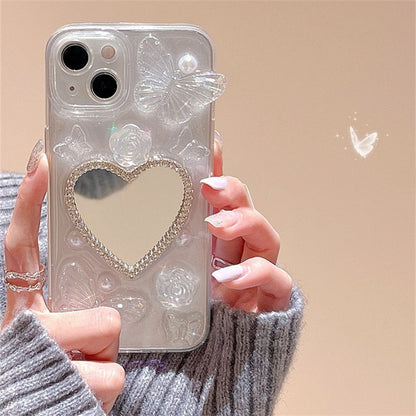 Butterfly Heart Mirror iPhone Case