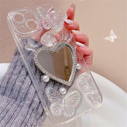 Butterfly Heart Mirror iPhone Case