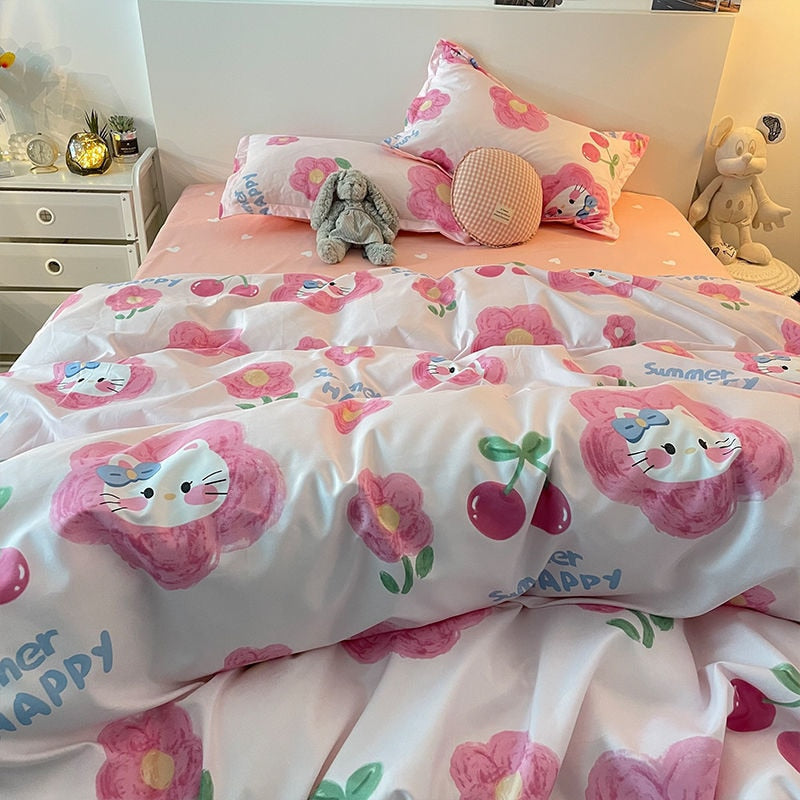 Cherry Kitty Bedding Set