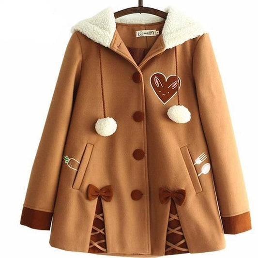 Chocolate Bun Wool Jacket