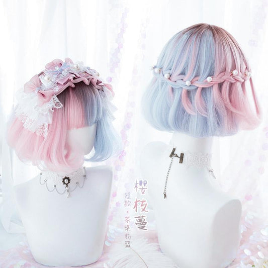 Cotton Candy Bob Wig