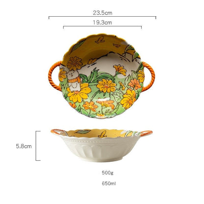 Cozy Autumn Fields Ceramic Bowls