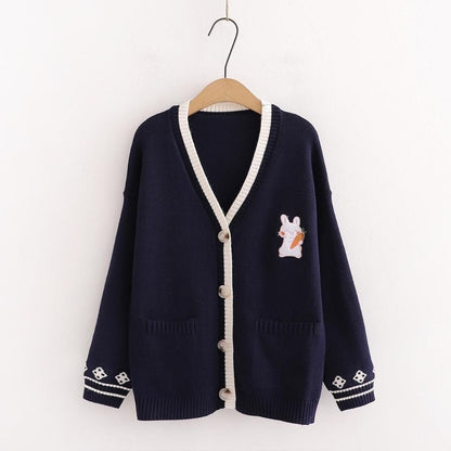 Cozy Carrot Bunny Cardigan