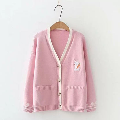 Cozy Carrot Bunny Cardigan