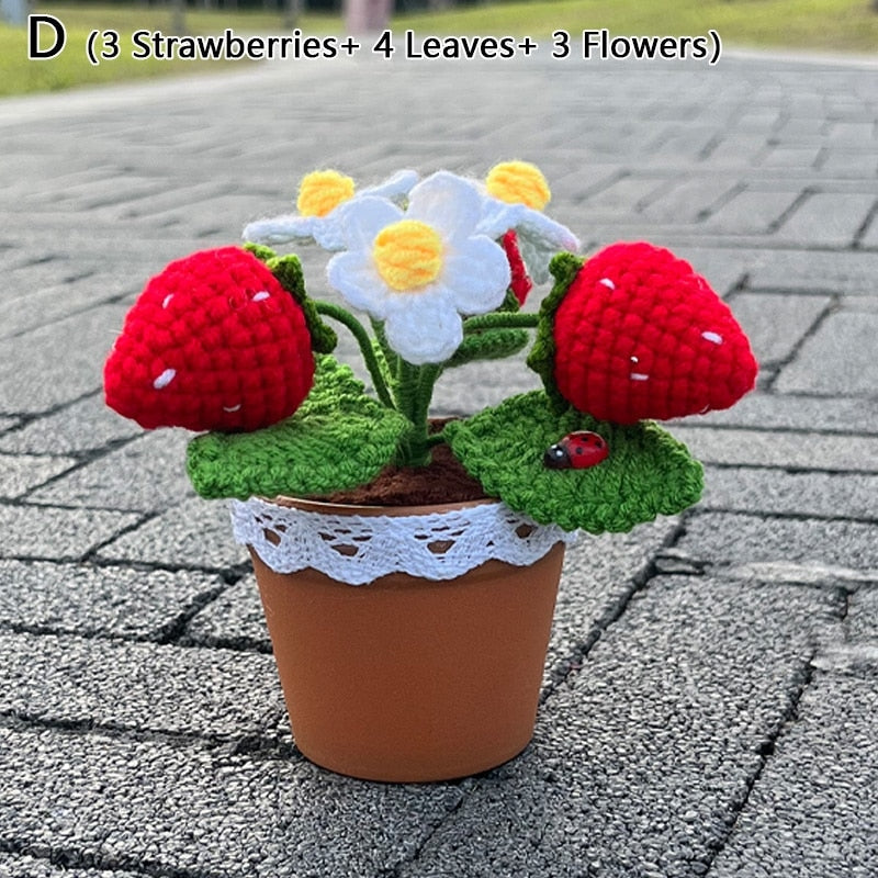 Crochet Strawberry Plants