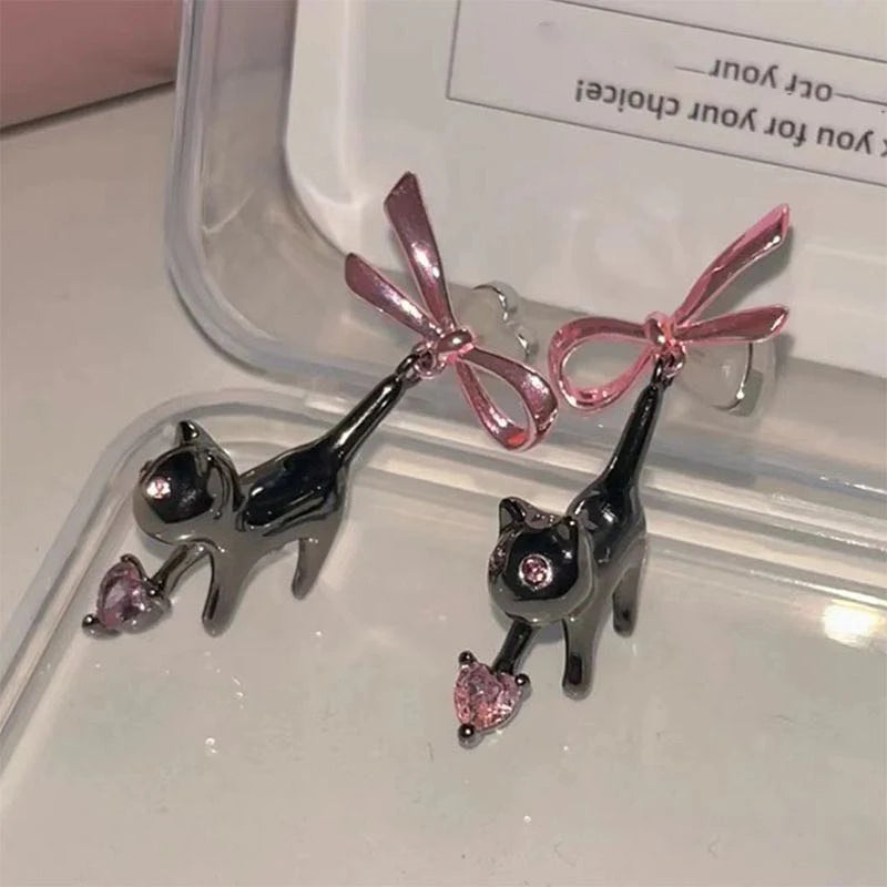 Dangling Kitten Earrings