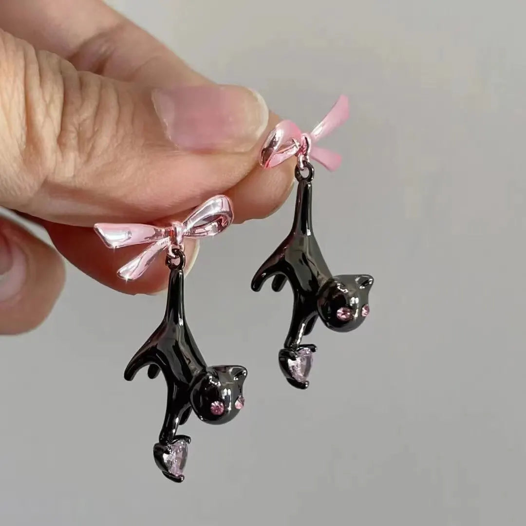 Dangling Kitten Earrings