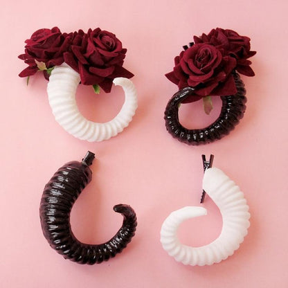 Devil Horn Ram Hair Clips