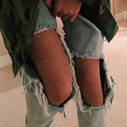 Rhinestone Studded Fishnets