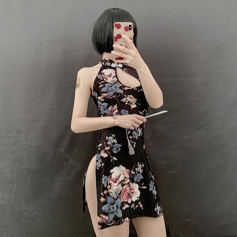 Floral Cheongsam Dress