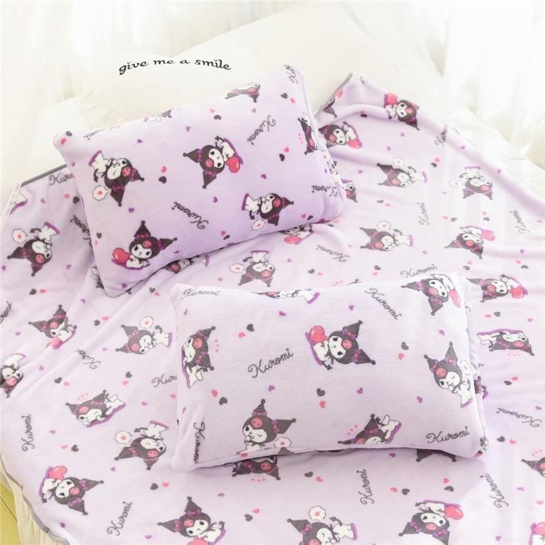 Kuromi Fuzzy Blanket Set