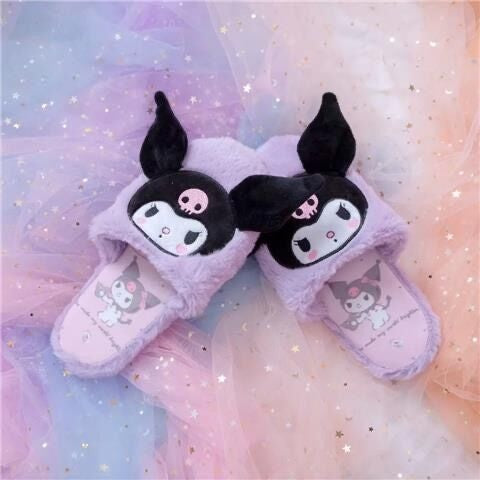 Fuzzy Kuromi Slippers