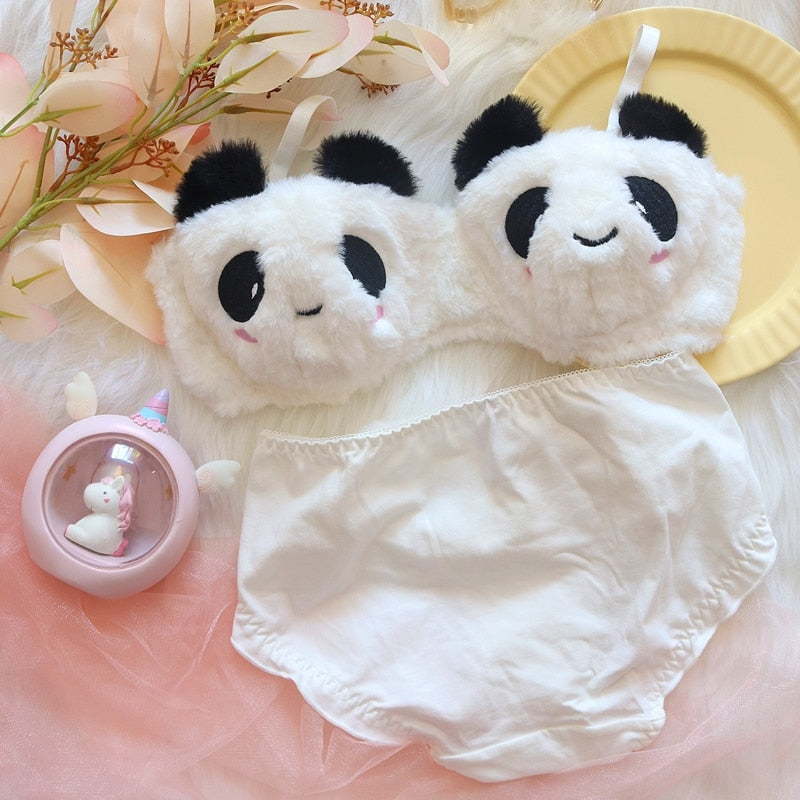 Fuzzy Panda Lingerie Set