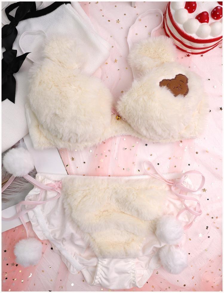 Fuzzy Teddy Bear Lingerie Set