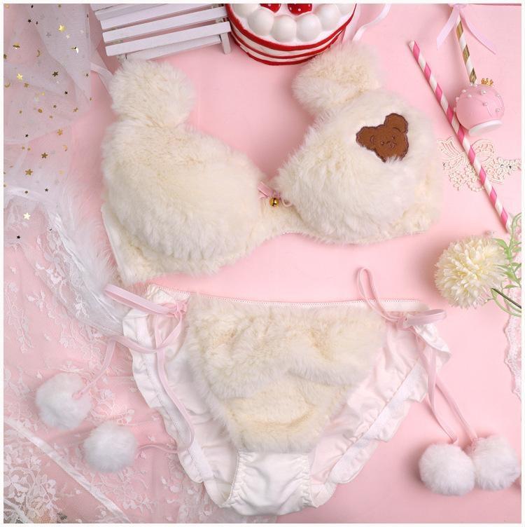 Fuzzy Teddy Bear Lingerie Set