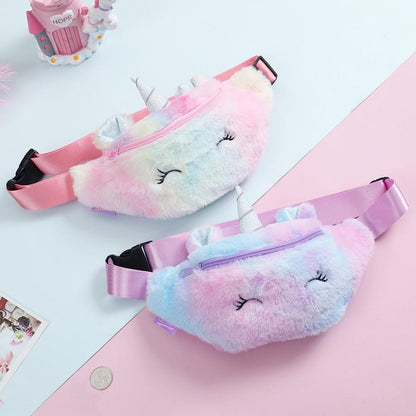 Fuzzy Unicorn Fanny Packs