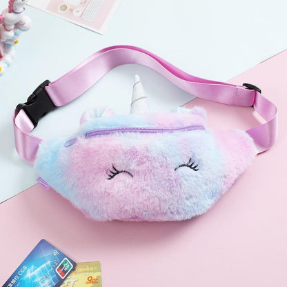 Fuzzy Unicorn Fanny Packs