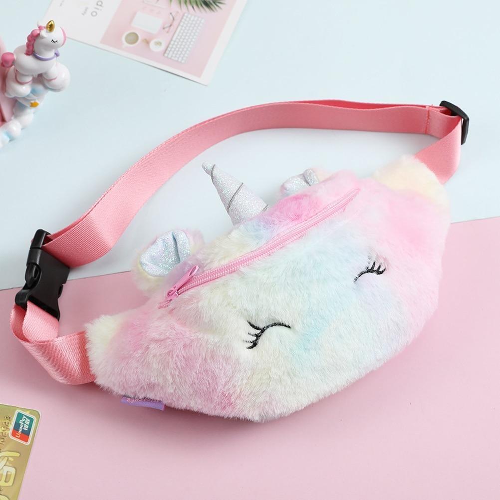 Fuzzy Unicorn Fanny Packs