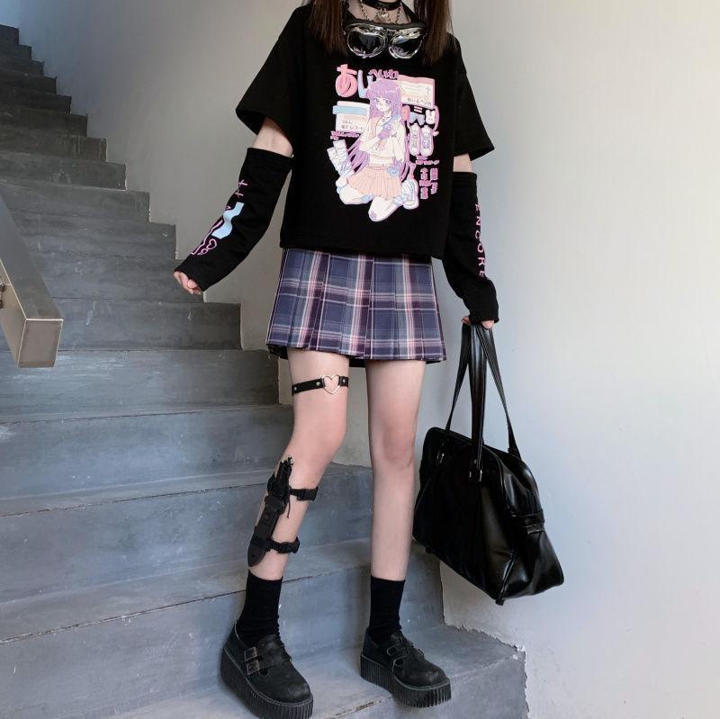 Gaming E-Girl Crop Top With Cuffs