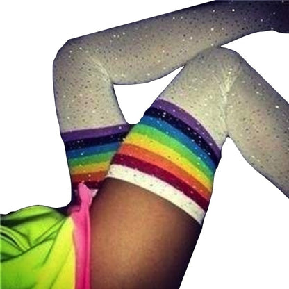 Glitter Rainbow Thigh Highs