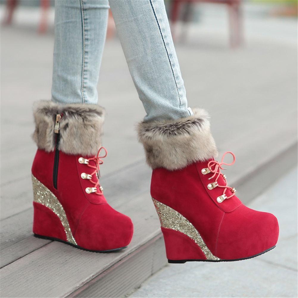 Glitter Wedge Booties