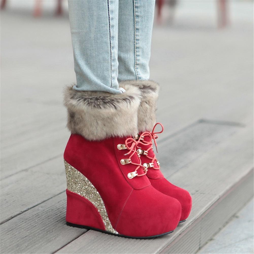 Glitter Wedge Booties