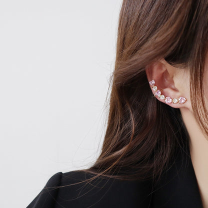 Glittering Hearts Ear Cuff