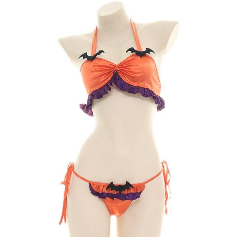 Halloween Ruffled Devil Lingerie Set