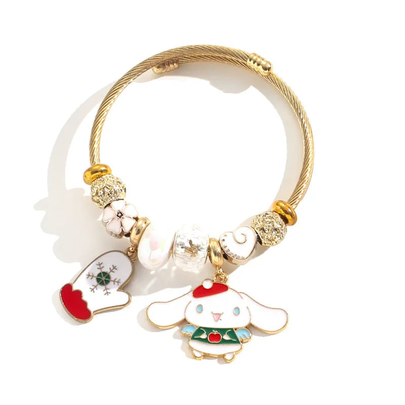 Holiday Character Bangle Beaded Bracelets