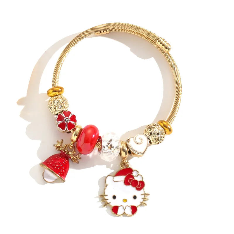 Holiday Character Bangle Beaded Bracelets